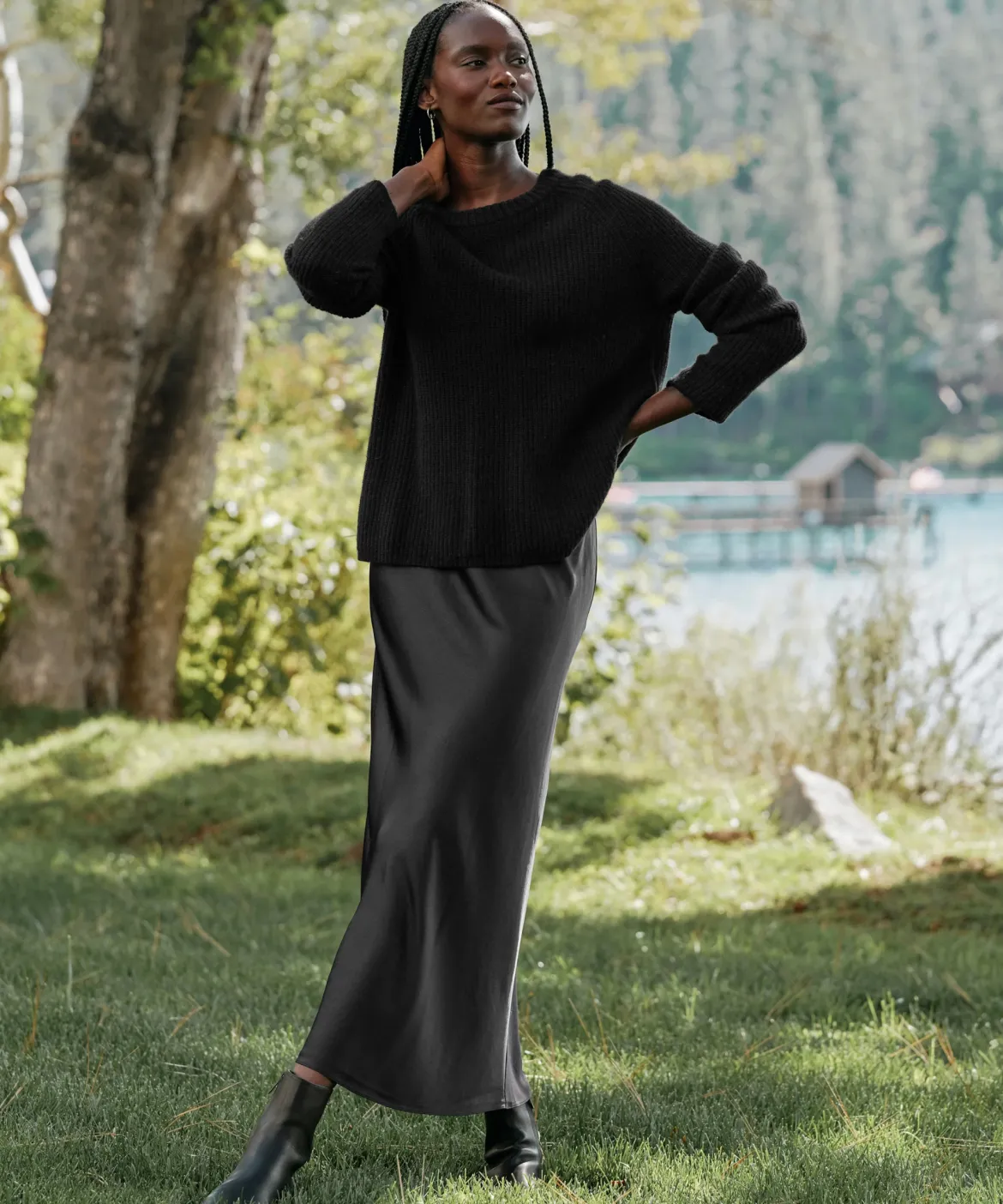 Jenni Kayne Cleo Slip Skirt Black Online