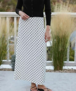 Jenni Kayne Cleo Slip Skirt Ivory Dot New