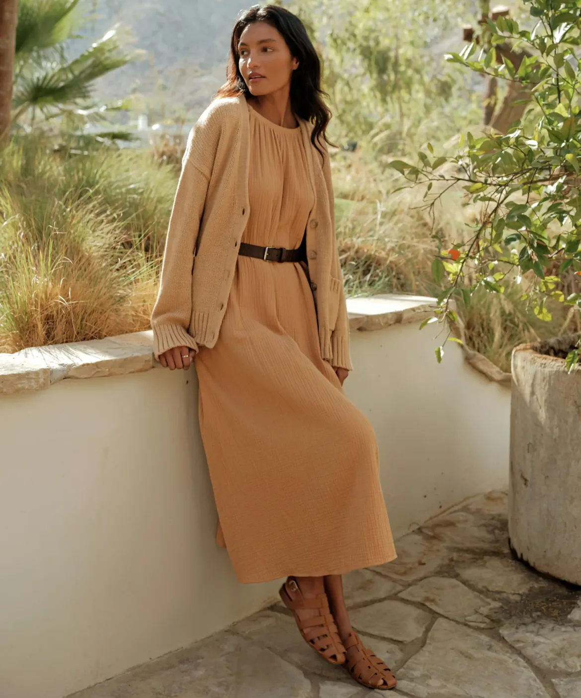 Jenni Kayne Cody Cardigan Camel Discount