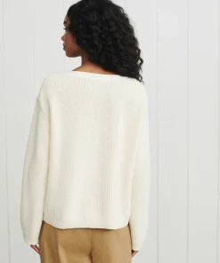 Jenni Kayne Cotton Boatneck Sweater Ivory Online