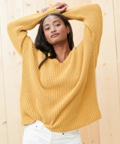 Jenni Kayne Cotton Cabin Sweater Mustard Clearance