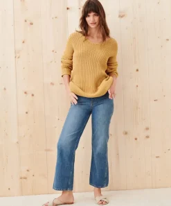 Jenni Kayne Cotton Cabin Sweater Mustard Clearance