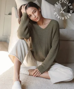 Jenni Kayne Cotton Cabin Sweater Sage New