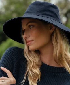 Jenni Kayne Cotton Canvas Sun Hat Navy Fashion