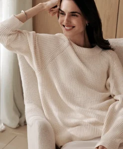 Jenni Kayne Cotton Fisherman Sweater Ivory Best