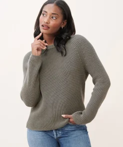 Jenni Kayne Cotton Fisherman Sweater Eucalyptus Hot