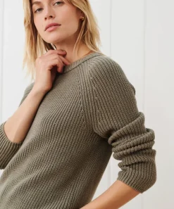 Jenni Kayne Cotton Fisherman Sweater Eucalyptus Hot