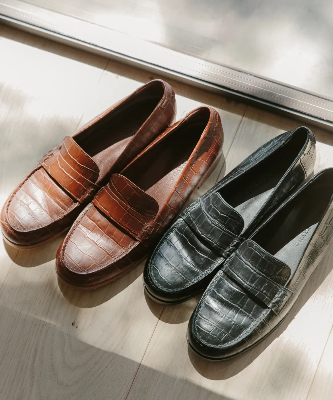 Jenni Kayne Croc Embossed Loafer Cognac Hot