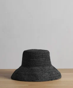 Jenni Kayne Crochet Raffia Sun Hat Black New