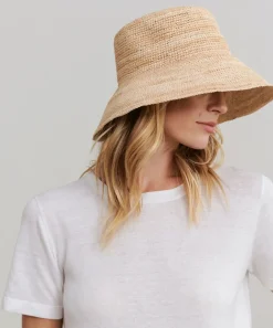 Jenni Kayne Crochet Raffia Sun Hat Natural Hot
