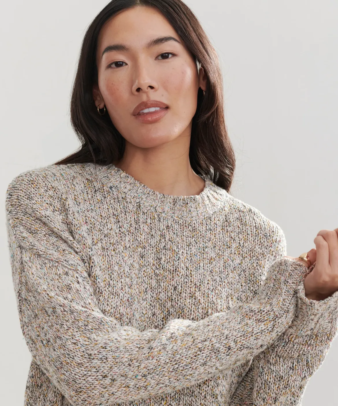 Jenni Kayne Cropped Cocoon Crewneck Blossom Marl Online