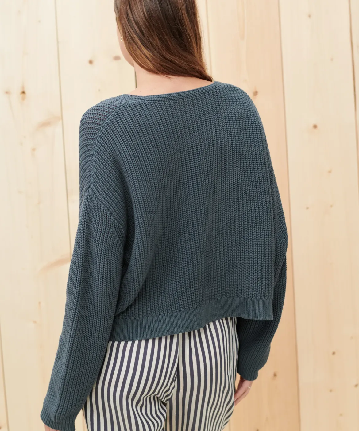 Jenni Kayne Cropped Cotton Cabin Sweater Ink Online
