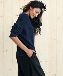 Jenni Kayne Cropped Cotton Cocoon Cardigan Navy Hot