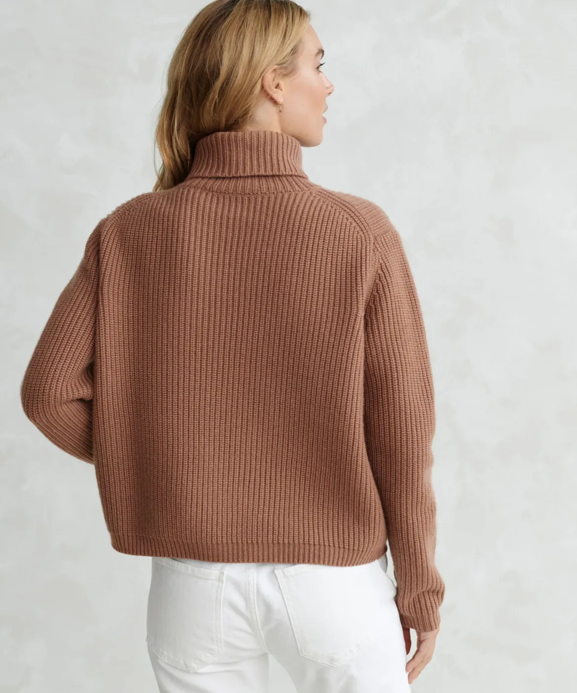 Jenni Kayne Cropped Turtleneck Clay Discount
