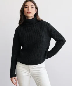 Jenni Kayne Cropped Turtleneck Charcoal Fashion