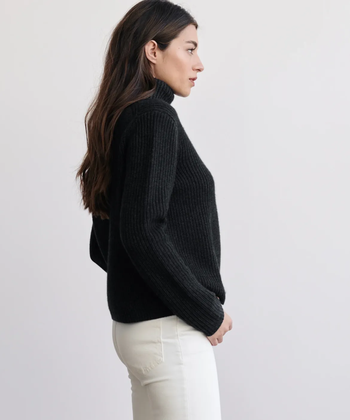 Jenni Kayne Cropped Turtleneck Charcoal Fashion