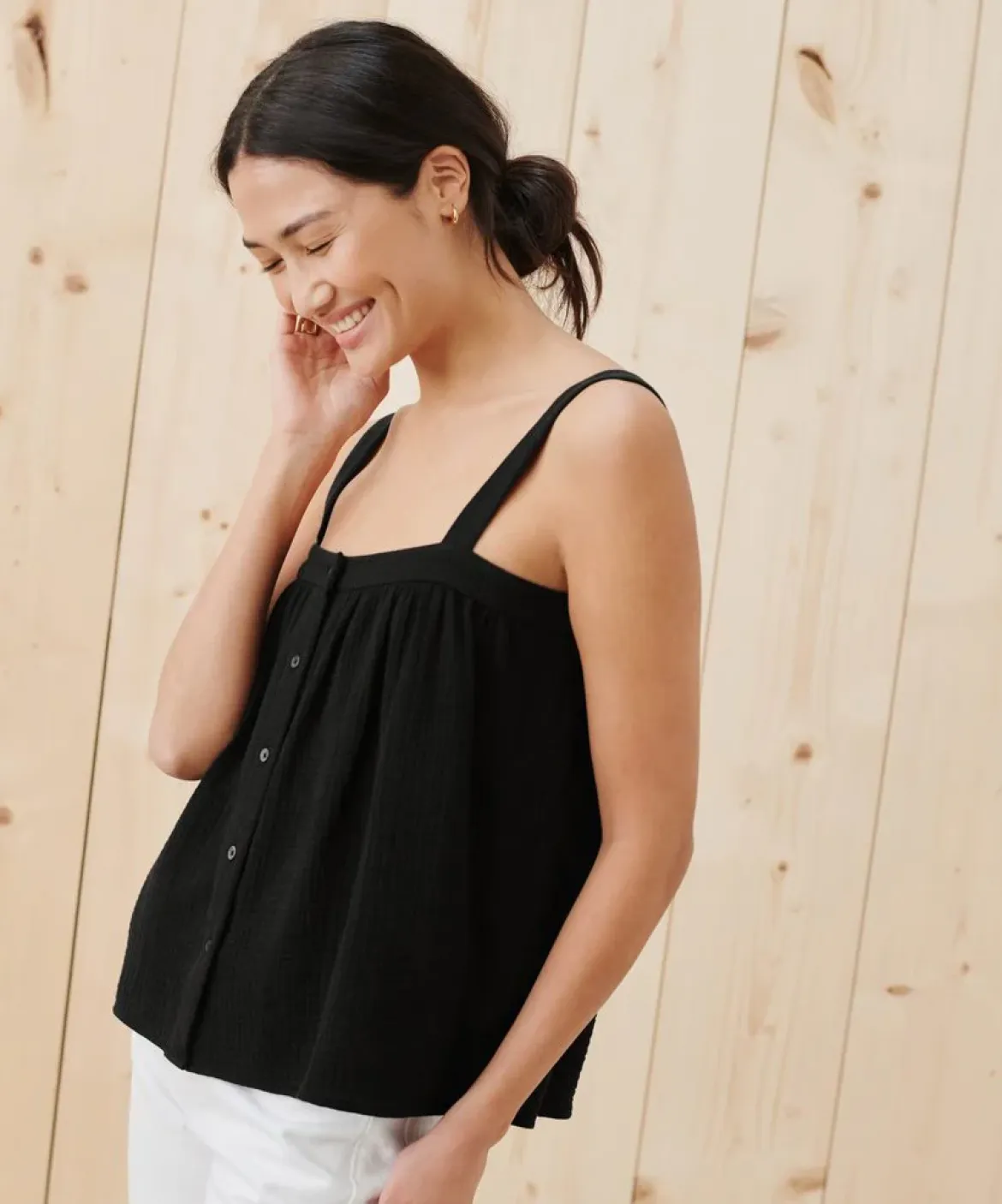 Jenni Kayne Cypress Button Tank Black Online