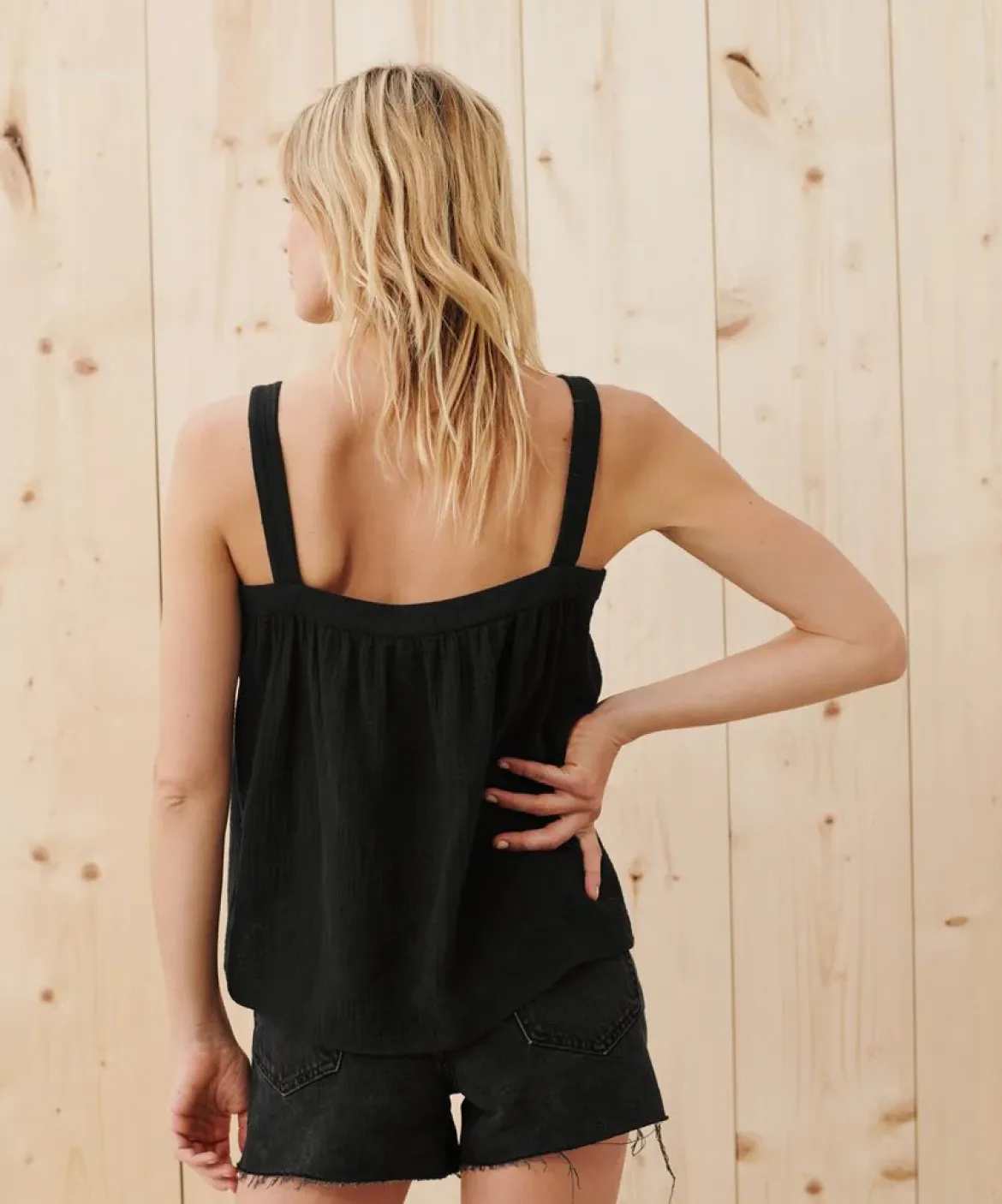 Jenni Kayne Cypress Button Tank Black Online