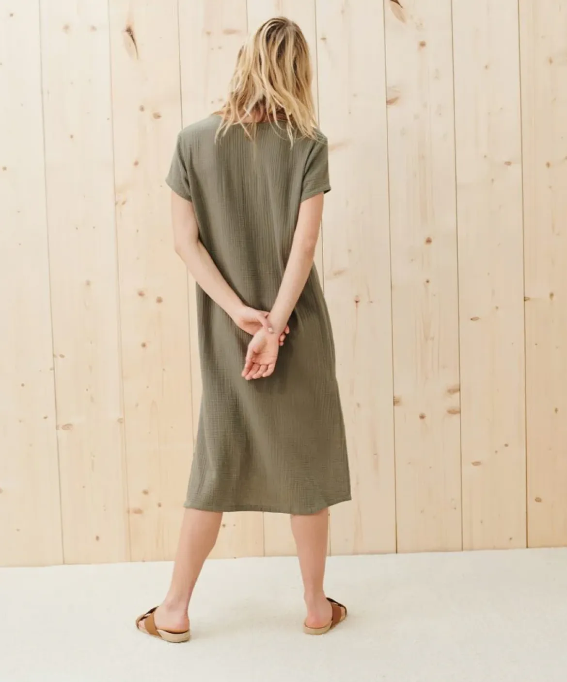 Jenni Kayne Cypress Caftan Dress Sage New