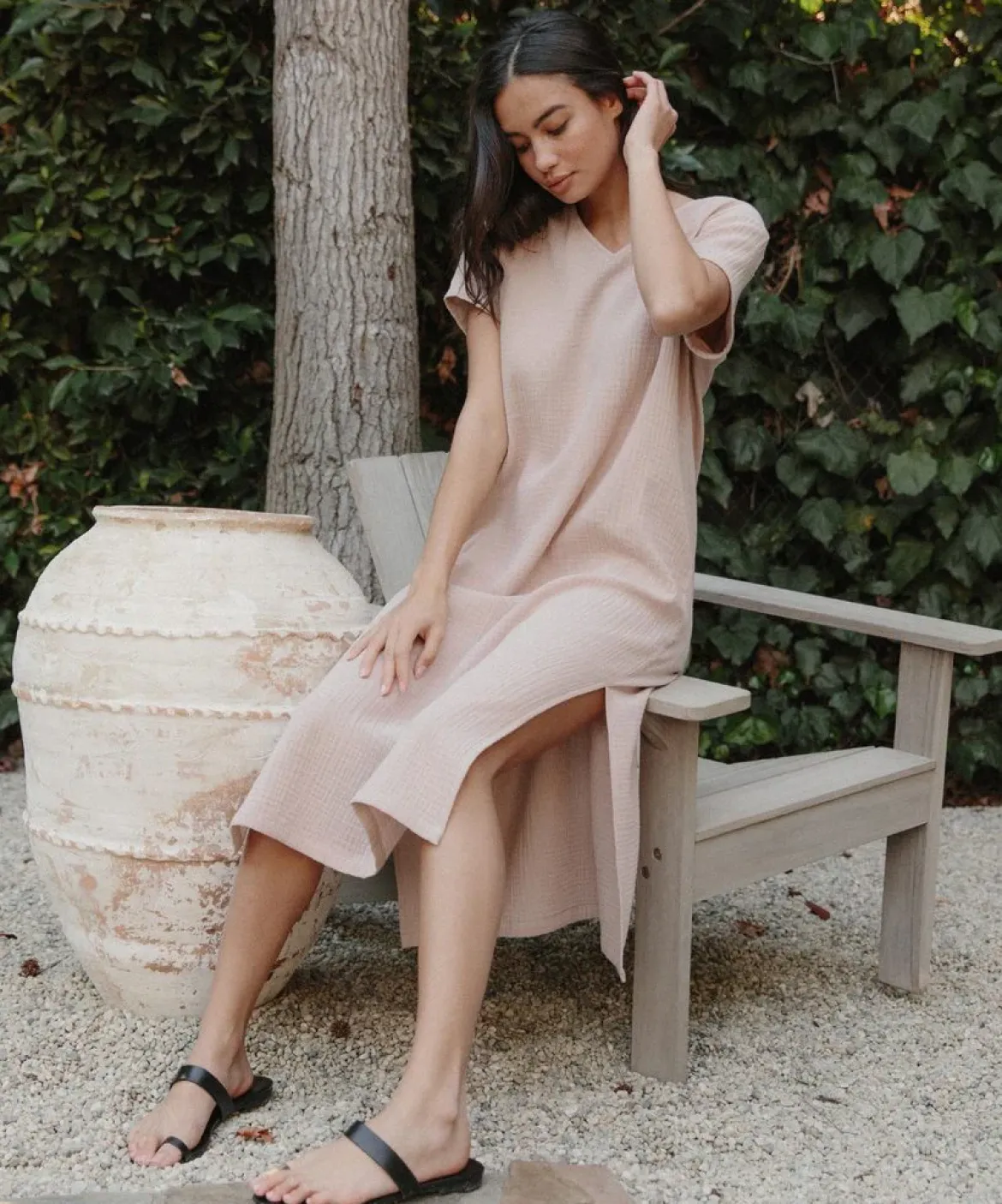 Jenni Kayne Cypress Caftan Dress Blush Online