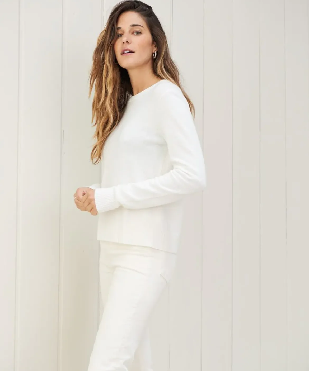 Jenni Kayne Everyday Slim Crewneck Ivory Discount