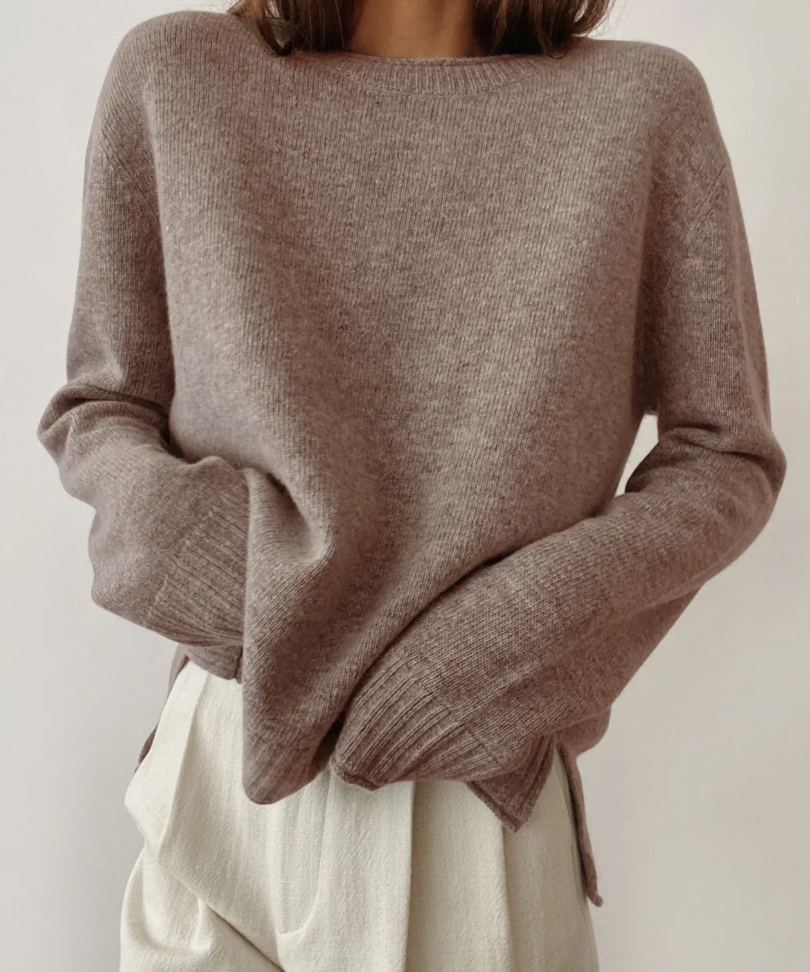 Jenni Kayne Everyday Sweater Taupe Outlet