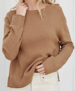 Jenni Kayne Everyday Sweater Dark Camel Hot