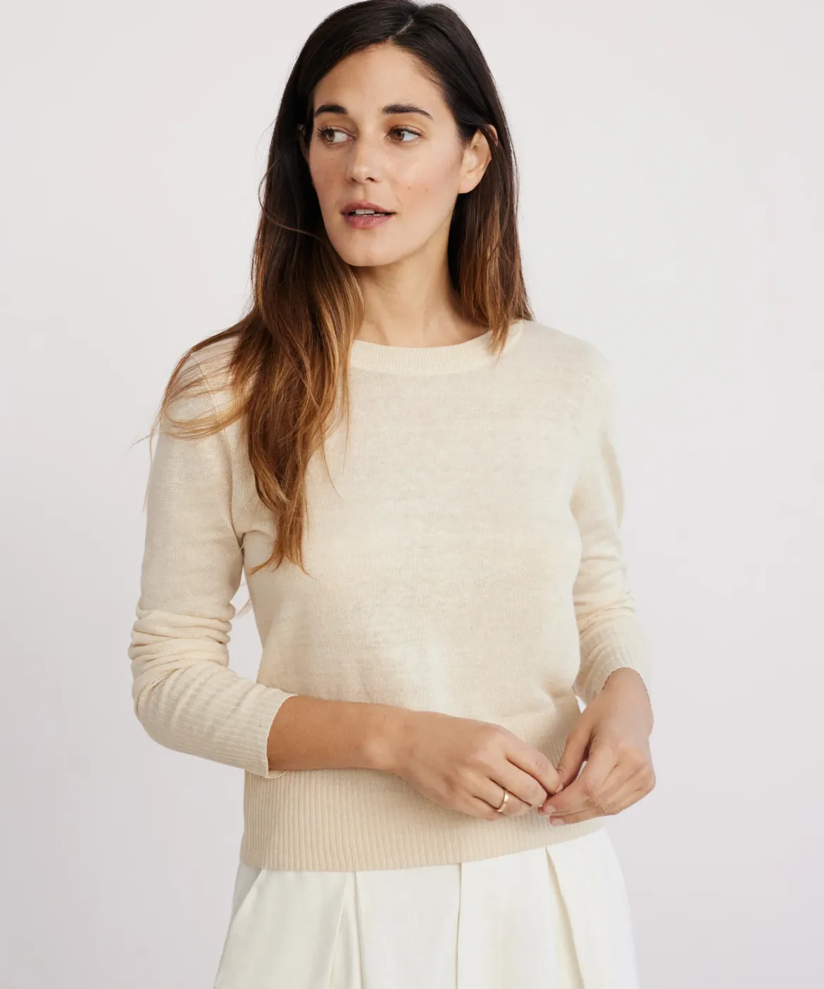 Jenni Kayne Finley Crewneck Cream Best
