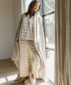 Jenni Kayne Flannel Pajama Pant Ivory Plaid Hot