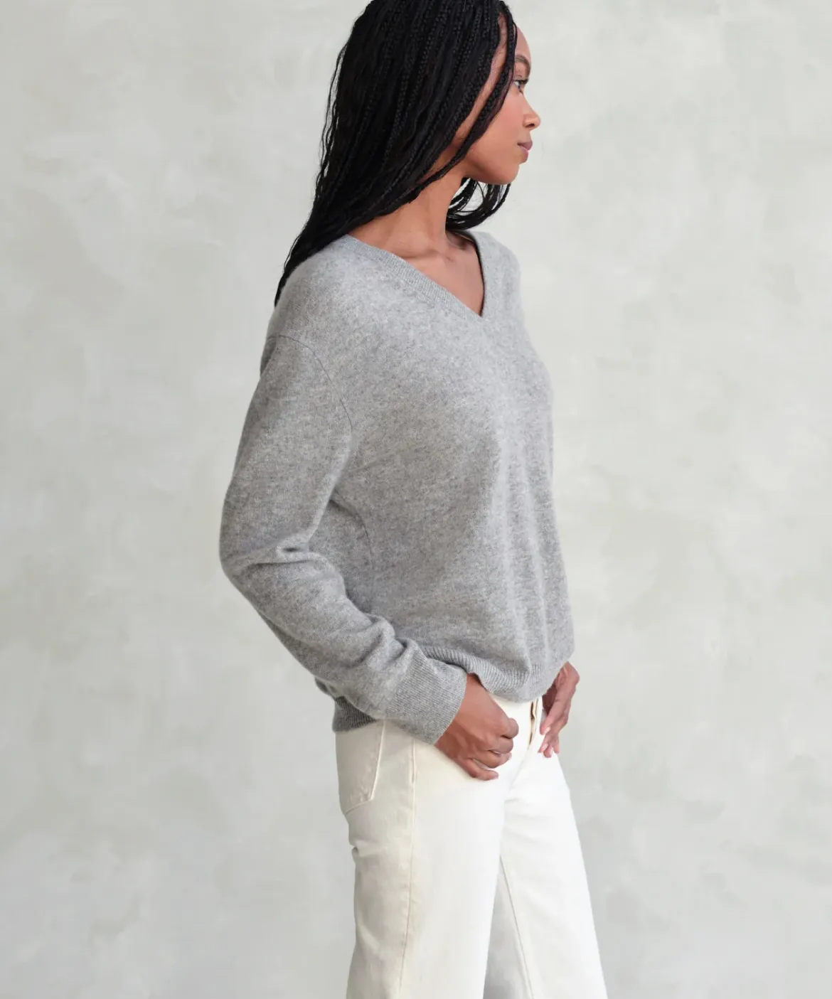 Jenni Kayne Flynn Cashmere Sweater Grey Best