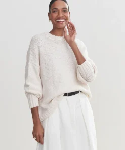 Jenni Kayne Foster Cotton Sweater Ivory Discount