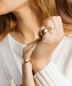 Jenni Kayne Gemma Signet Ring Gold New