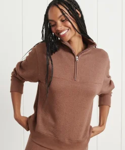 Jenni Kayne Half Zip Sweatshirt Cinnamon Hot