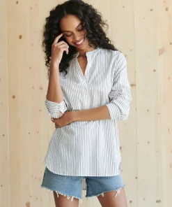 Jenni Kayne Hampton Shirt Navy Stripe Discount