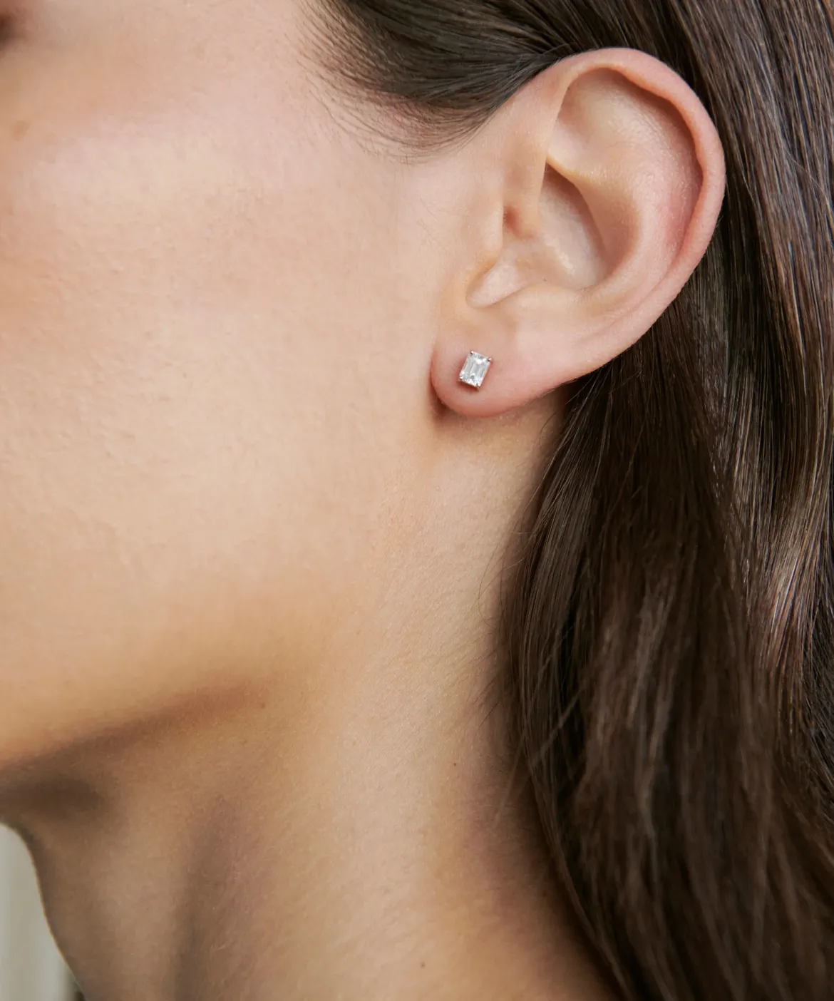 Jenni Kayne Ivy Emerald Cut Studs White Gold Hot