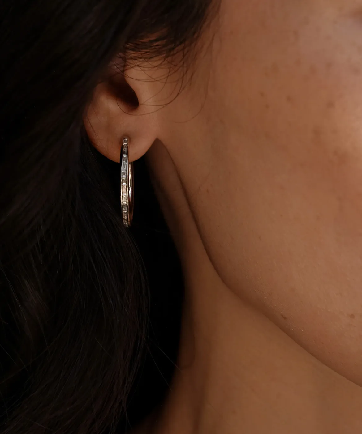 Jenni Kayne June Baguette Hoops White Gold Sale