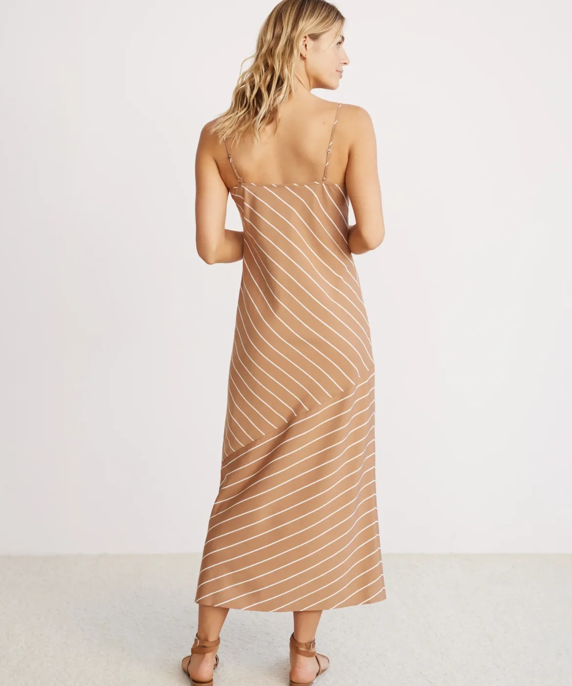 Jenni Kayne Kendall Slip Dress Terracotta Stripe Clearance