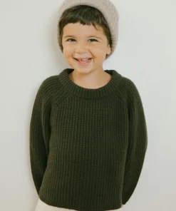 Jenni Kayne Kids' Fisherman Sweater Olive Hot