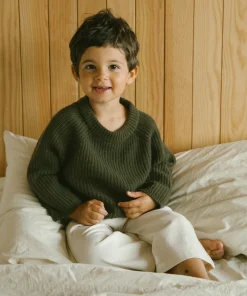 Jenni Kayne Kids' Fisherman Sweater Olive Hot