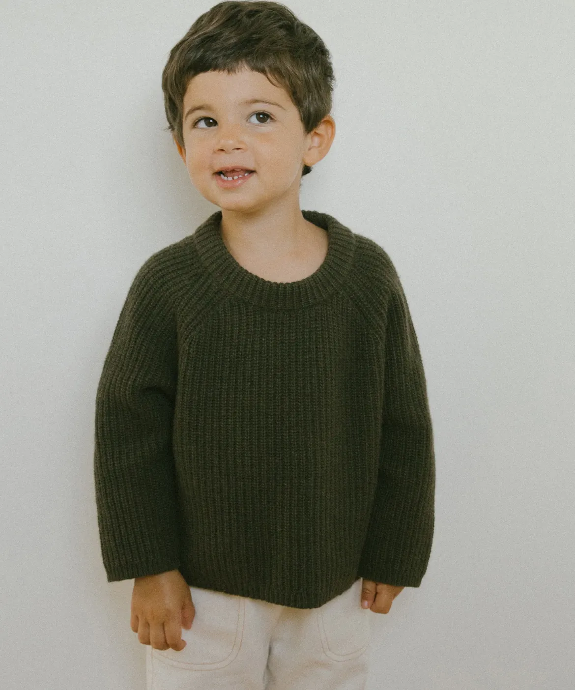 Jenni Kayne Kids' Fisherman Sweater Olive Hot