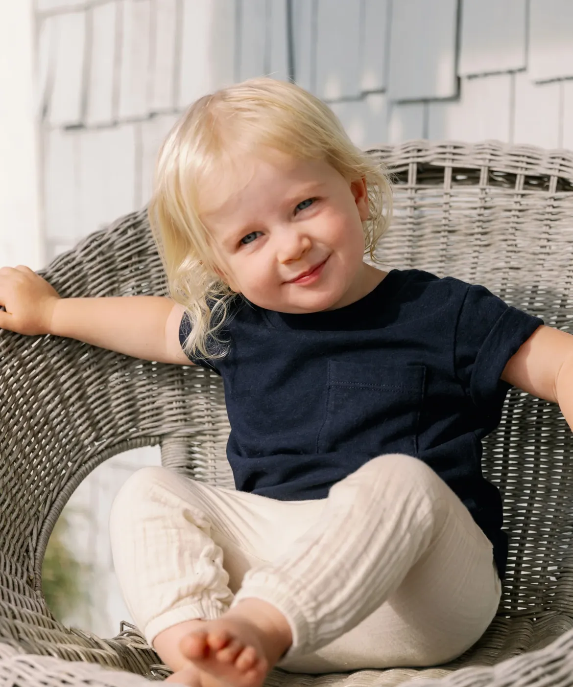 Jenni Kayne Kids' Vintage Pocket Tee Navy Fashion