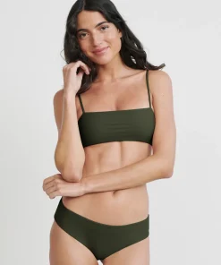 Jenni Kayne Kumu Bikini Top Dark Olive New