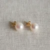 Jenni Kayne Large Loren Pearl Studs Gold Fashion