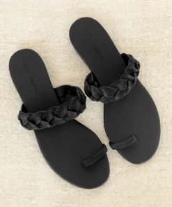 Jenni Kayne Leather Braided Strap Sandal Black Online