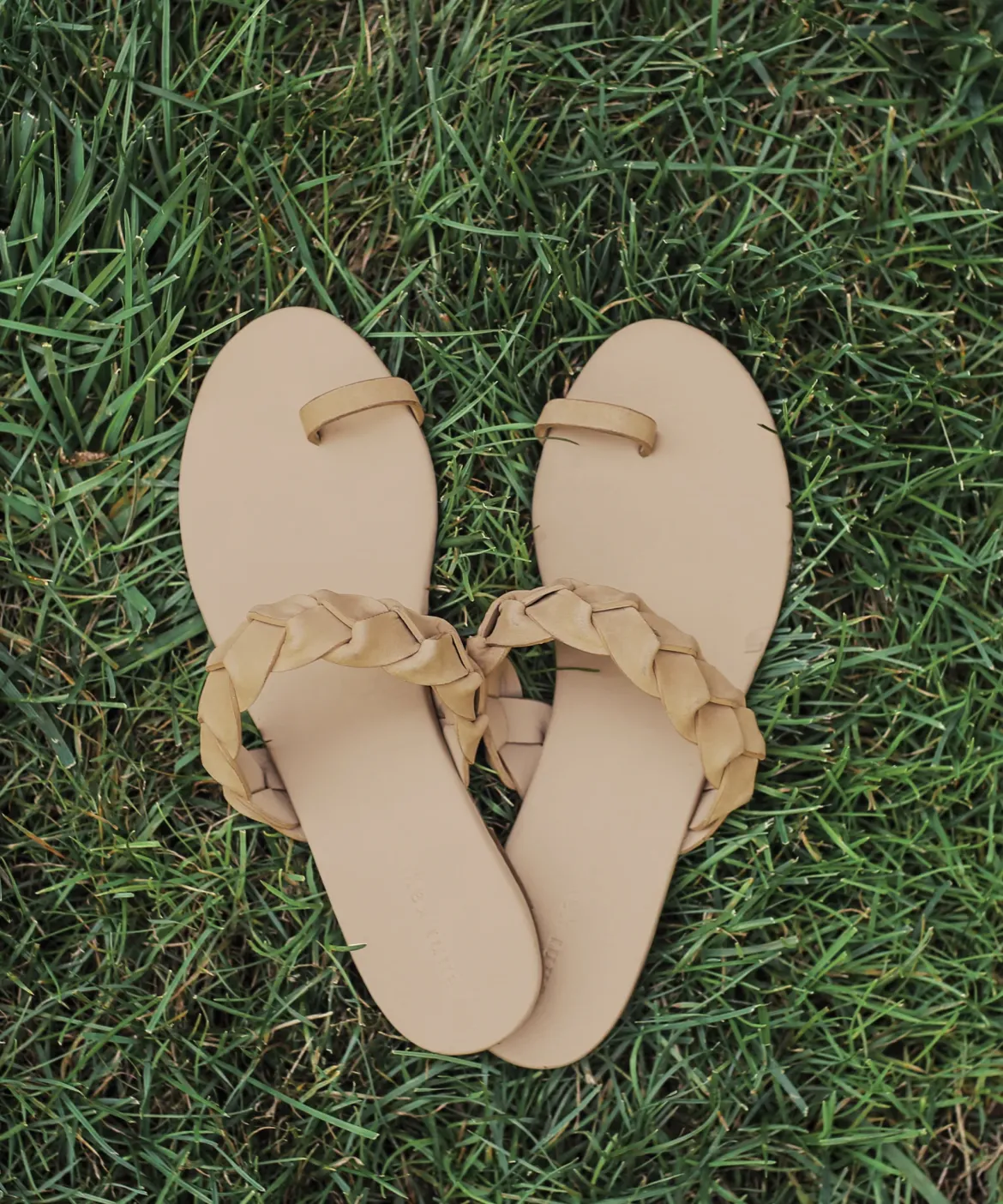 Jenni Kayne Leather Braided Strap Sandal Natural New