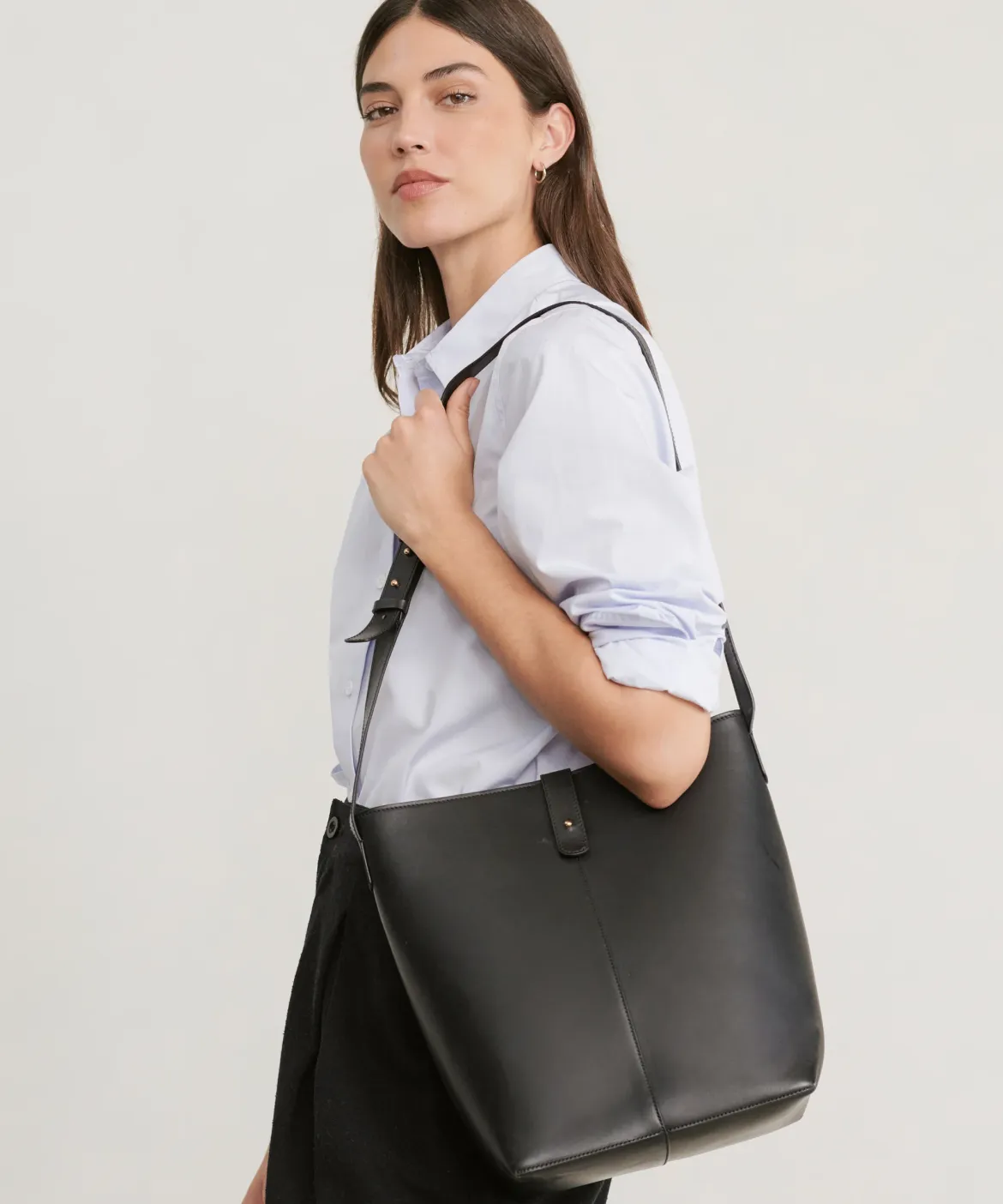 Jenni Kayne Leather Bucket Bag Black Discount