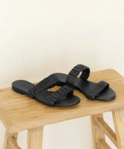 Jenni Kayne Leather Dune Sandal Black New