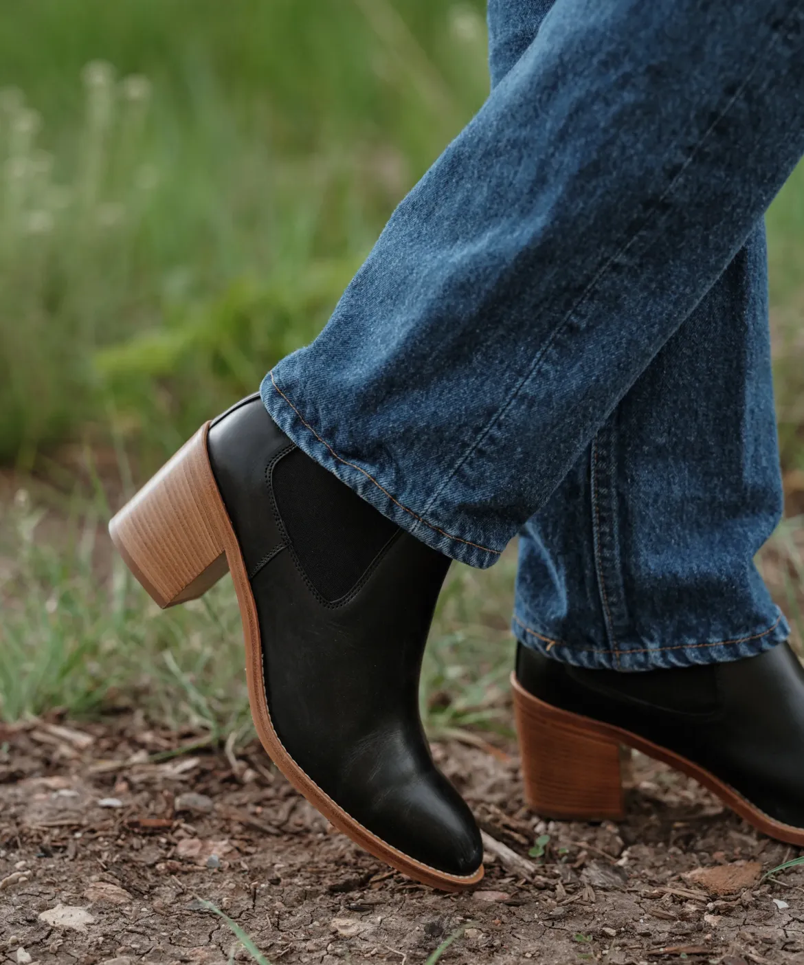 Jenni Kayne Leather Frankie Chelsea Boot Black Discount