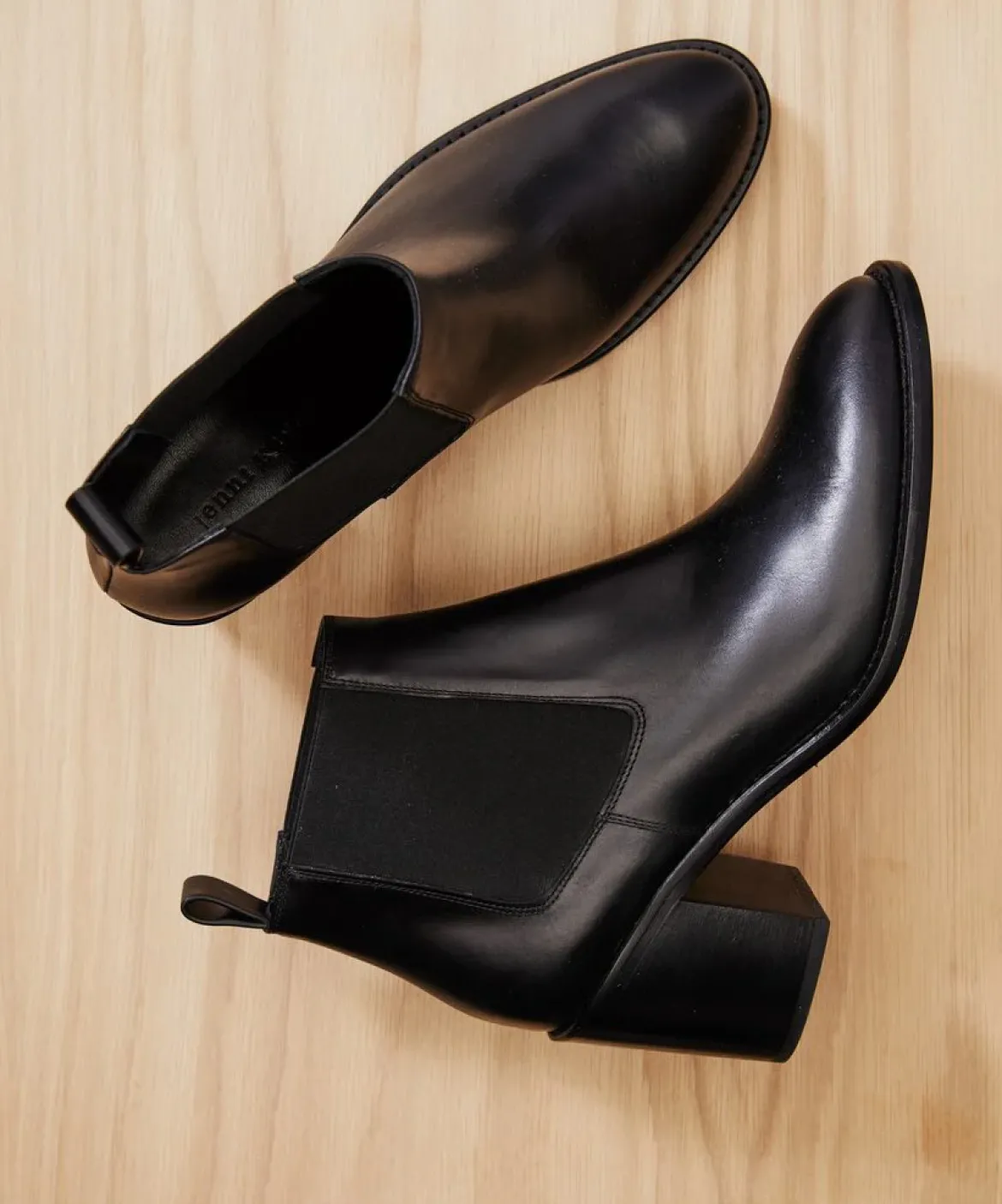 Jenni Kayne Leather Heeled Chelsea Boot Black Sale