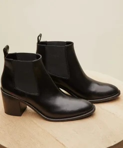 Jenni Kayne Leather Heeled Chelsea Boot Black Sale